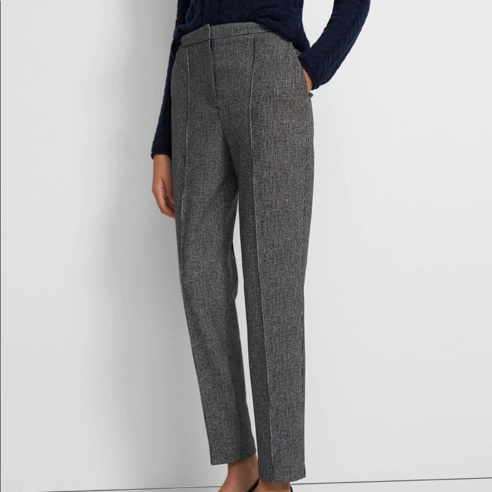 Theory houndstooth waist tab pant